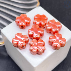 Керамика клевер светло-оранжевый 12 мм штучно Керамика клевер светло-оранжевый 12 мм штучно