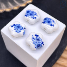 Керамика клевер узор гжель №1 14 мм