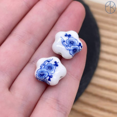 Керамика клевер узор гжель №1 14 мм