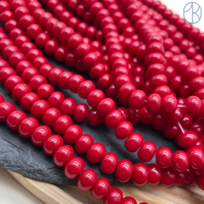 Керамика красная рондель 10х7 мм