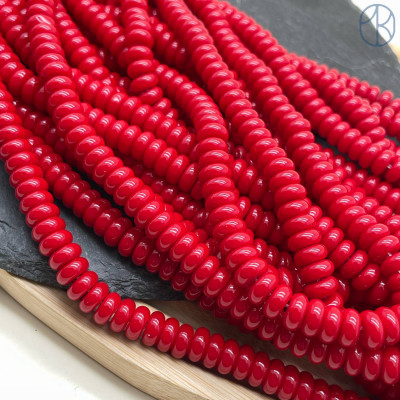 Керамика красная рондель 8х4 мм