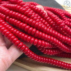 Керамика красная рондель 8х4 мм Керамика красная рондель 8х4 мм