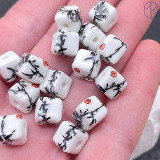 Керамика куб черный узор 8 мм штучно