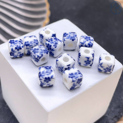 Керамика куб узор гжель 7 мм штучно