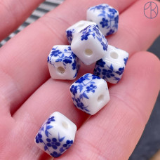 Керамика куб узор гжель 8 мм штучно