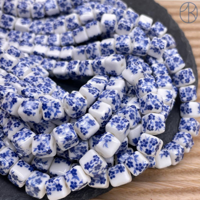 Керамика куб узор гжель 8 мм