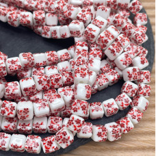 Керамика куб узор красный 8 мм