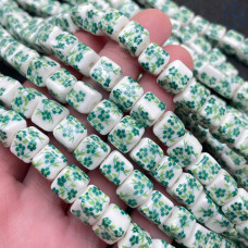 Керамика куб зеленый узор гжель 8 мм