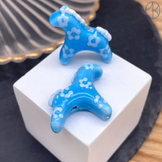 Керамика лошадка, цвет голубой 24 мм Керамика лошадка, цвет голубой 24 мм