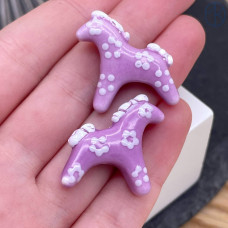 Керамика лошадка, цвет сиреневый 24 мм Керамика лошадка, цвет сиреневый 24 мм