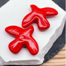 Керамика птица, цвет красный 40х30 мм