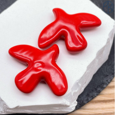 Керамика птица, цвет красный 40х30 мм