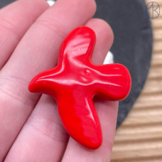 Керамика птица, цвет красный 40х30 мм