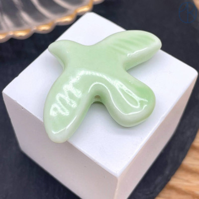 Керамика птица, цвет светло-зеленый 40х30 мм