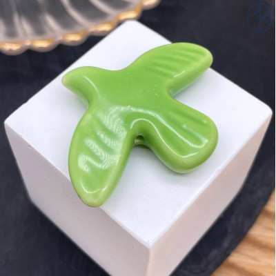 Керамика птица, цвет зеленый 40х30 мм