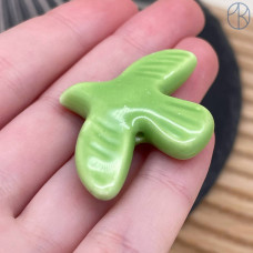 Керамика птица, цвет зеленый 40х30 мм