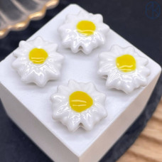 Керамика ромашка белая 17 мм штучно