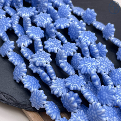 Керамика ромашка голубая 17 мм