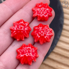 Керамика ромашка красная 17 мм штучно