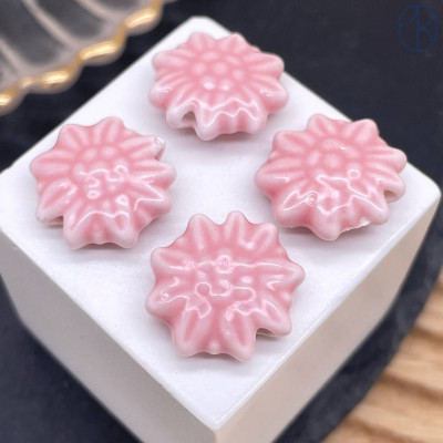 Керамика ромашка розовая 17 мм штучно