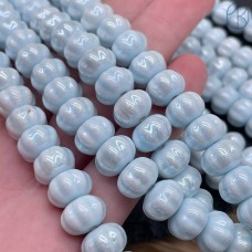 Керамика рондель полосы светло-голубой 10 мм