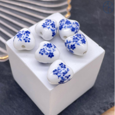 Керамика сердце узор 12 мм штучно