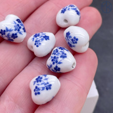 Керамика сердце узор 12 мм штучно