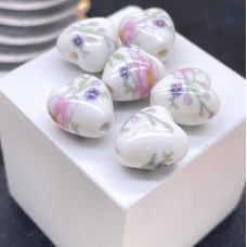 Керамика сердце узор №3 12 мм штучно Керамика сердце узор №3 12 мм штучно