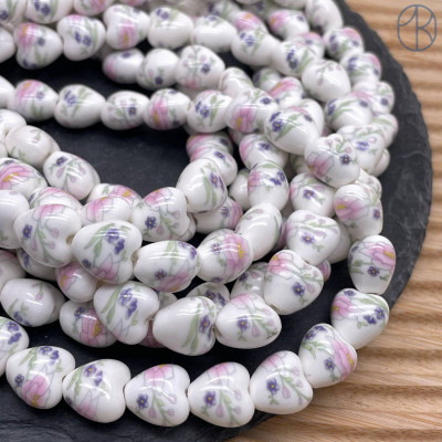 Керамика сердце узор №3 12 мм