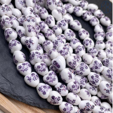 Керамика сердце узор сиреневый 12 мм