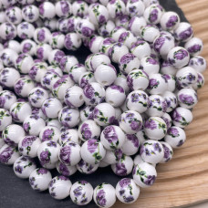 Керамика узор фиолетовый цветок гжель 10 мм