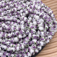 Керамика узор фиолетовый цветок гжель 8 мм