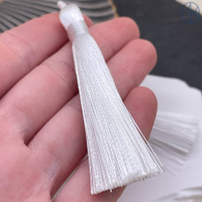 Кисть вискозный шелк белая 8см