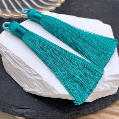 Кисть вискозный шелк бирюзовая 9 см