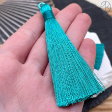 Кисть вискозный шелк бирюзовая 9 см