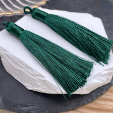 Кисть вискозный шелк изумрудная 9 см