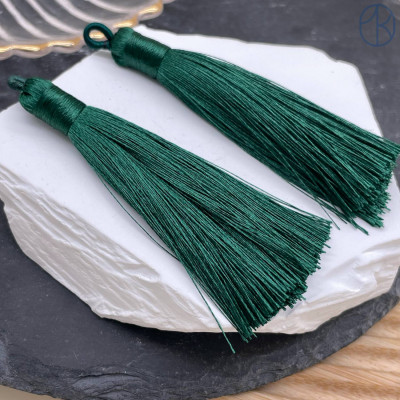 Кисть вискозный шелк изумрудная 9 см