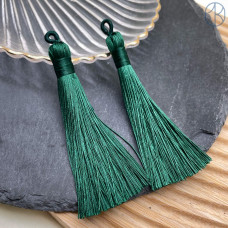 Кисть вискозный шелк изумрудная 9 см