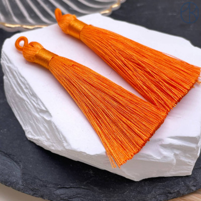 Кисть вискозный шелк оранжевая 9 см