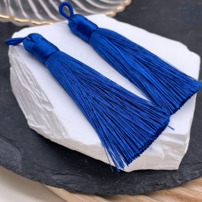 Кисть вискозный шелк синяя 8см