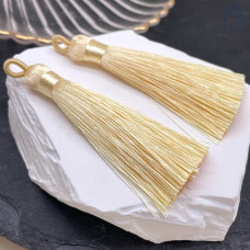 Кисть вискозный шелк светло-желтая 9 см