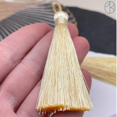 Кисть вискозный шелк светло-желтая 9 см