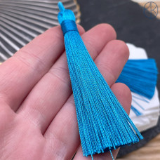 Кисть вискозный шелк темно-голубая 9 см