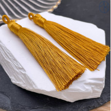 Кисть вискозный шелк темно-желтая 9 см