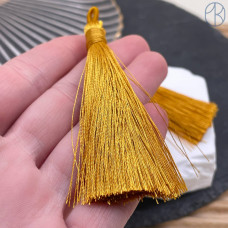 Кисть вискозный шелк темно-желтая 9 см