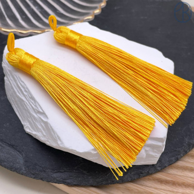 Кисть вискозный шелк желтая 9 см