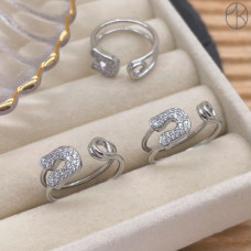 Кольцо булавка цвет серебро 