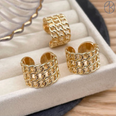 Кольцо цепь цвет золото 