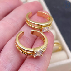 Кольцо циркон, цвет золото 