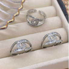 Кольцо цвет серебро 